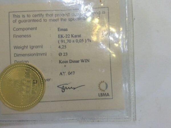 9201420 - LM DINAR ANTAM 4.25 [22K - 4.25gr]